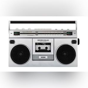 ION Audio Boombox Deluxe Stereo with Bluetooth AM/FM Radio Cassette Dual
